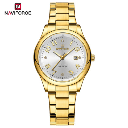 NAVIFORCE Luxury Watch for Women Waterproof Luminous Date Stainless Steel Ladies Quartz Watches Fashion Casual Wristwatch Girl