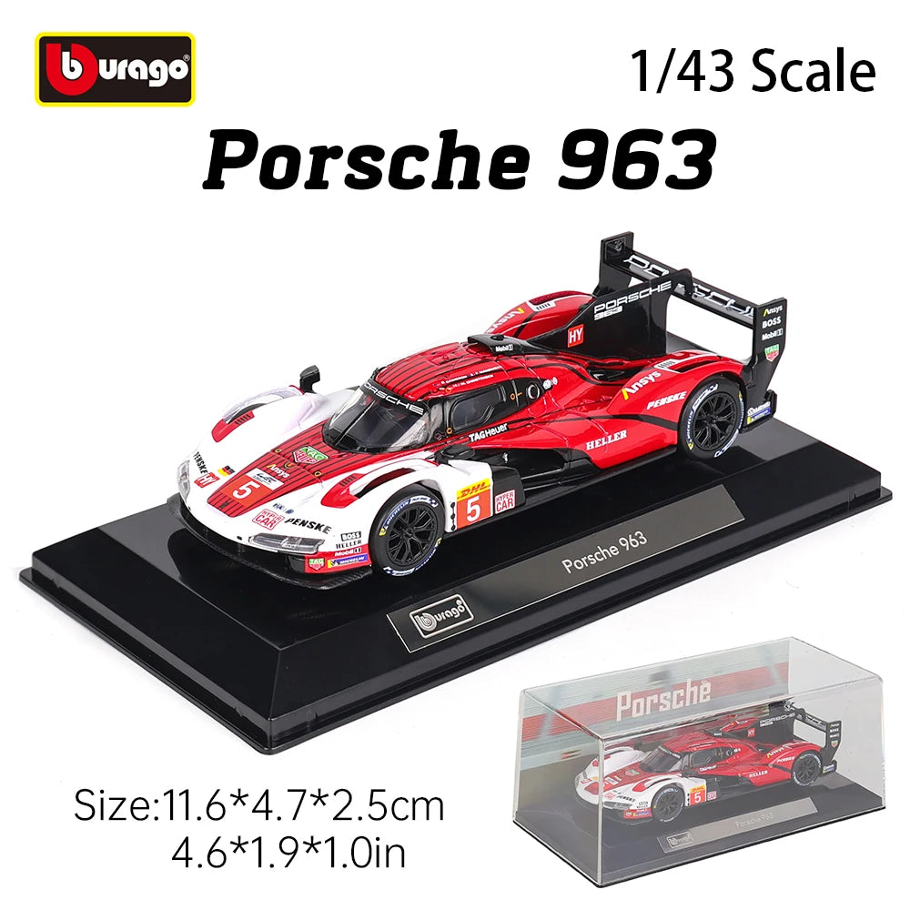 Bburago 1:43 Toyota GR Yaris Porsche Lamborghini SC63 Alloy Luxury Vehicle Diecast Pull Back Cars Model Toy Collection Gift