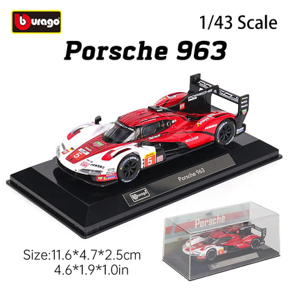 Bburago 1:43 Toyota GR Yaris Porsche Lamborghini SC63 Alloy Luxury Vehicle Diecast Pull Back Cars Model Toy Collection Gift