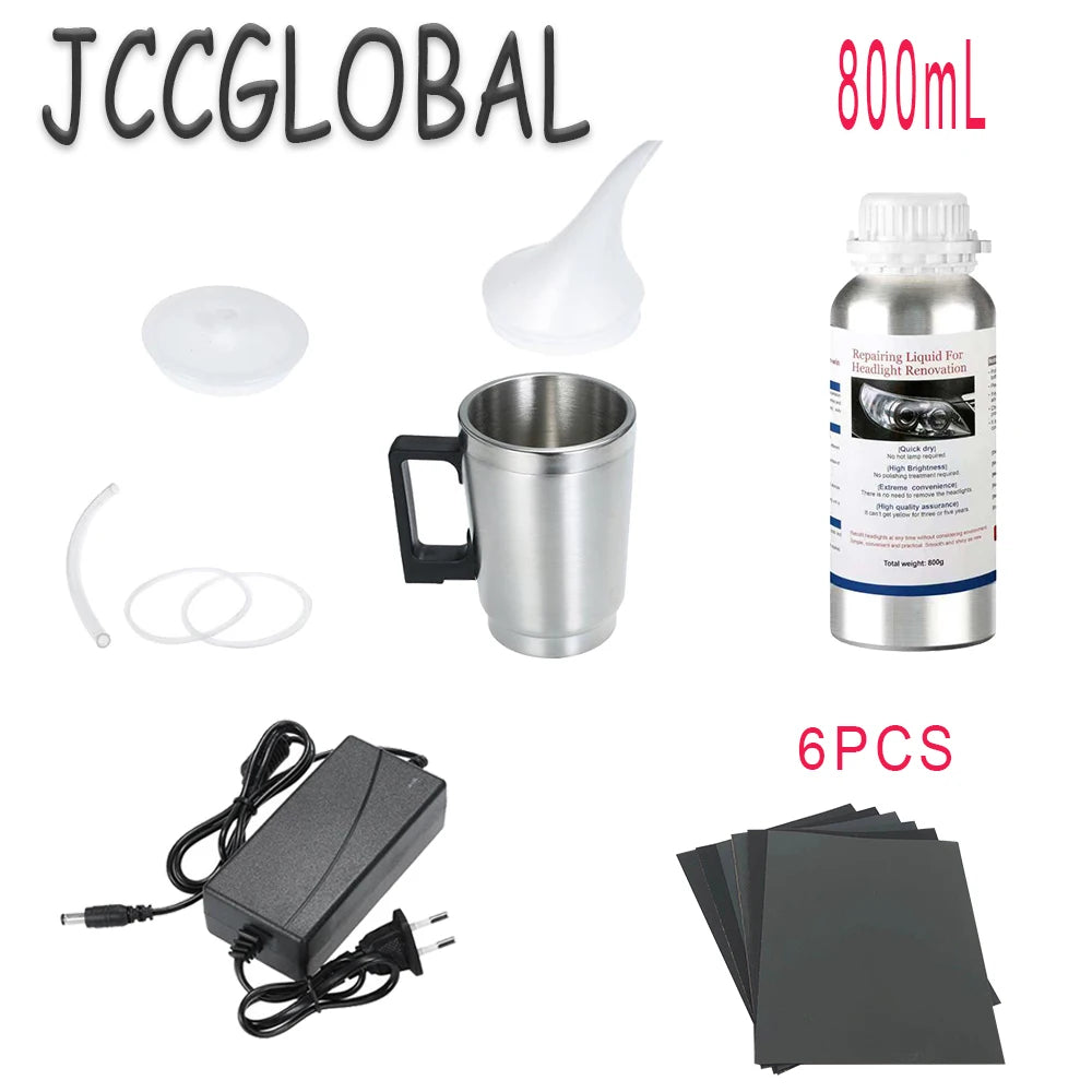 Car Headlights Renovation Polishing Kit Headlight Chemical Polishing Kit Automotive Care Tool 800ML Liquid Polymer Car Tool Set