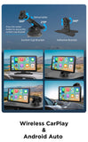 Junsun 9 inch Car DVR 4K Dash Cam Wireless Carplay for Apple Android Auto Dual Lens Video Recorder Dashboard Monitor FM BT AUX