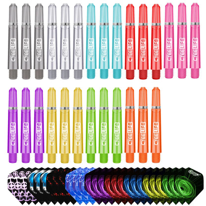 CyeeLife 35/41/48mm Plastic Darts Shafts 4.5mm Screw Thread Transparent Dart Stems With Stainless Steel O Ring For Steel & Soft