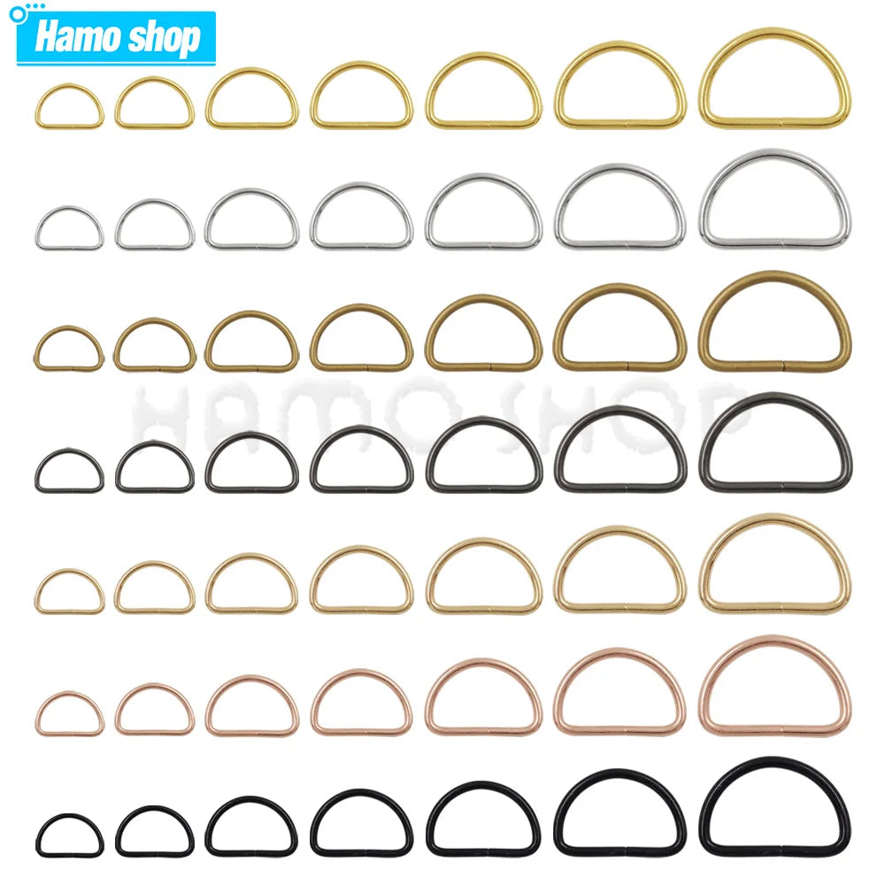 Hebilla ajustable de metal con anilla en D para correas de mochilas, bolsos, collares de gato y perros, accesorios de bricolaje, 20-1000 unidades