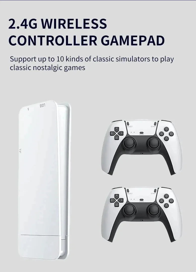 128G Game Stick M15 4K Video TV Game Console Wireless Gamepads Video Game 64G 40000+/50000+ Classic Arcade Games HD Two-player