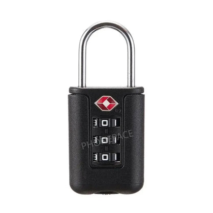 TSA Customs Code Lock for Travel Luggage Password Changeable black Lock Contrast Design Padlock 3 Digit Combination Lock