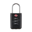 TSA Customs Code Lock for Travel Luggage Password Changeable Black Lock Contrast Design Padlock 3 Digit Combination Lock