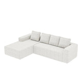 Cloud-shaped corner sofa with L-shaped chaise lounge, suitable for living room and bedroom, no assembly required.
