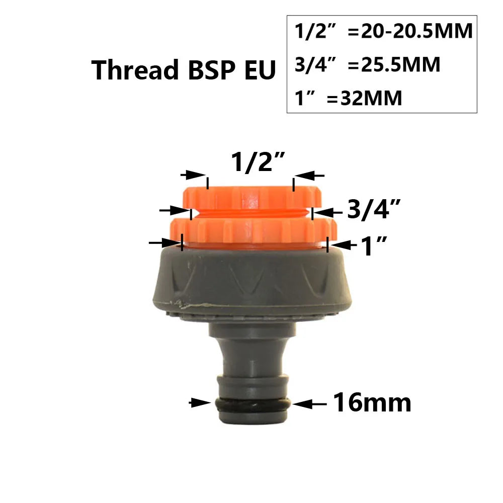 Conector rápido para manguera de jardín, acoplador de tubería de 1/2, 3/4 y 1 pulgada, conector de agua de parada, junta de reparación de 16/20/32 mm, accesorio para sistema de riego
