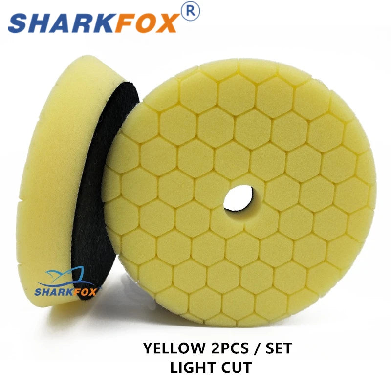 Sharkfox 3/5/6inch Car Polishing Disc Buffing Polishing Pads Self-Adhesive Buffing Waxing Germany Foam Polishing Pad For DA/RO