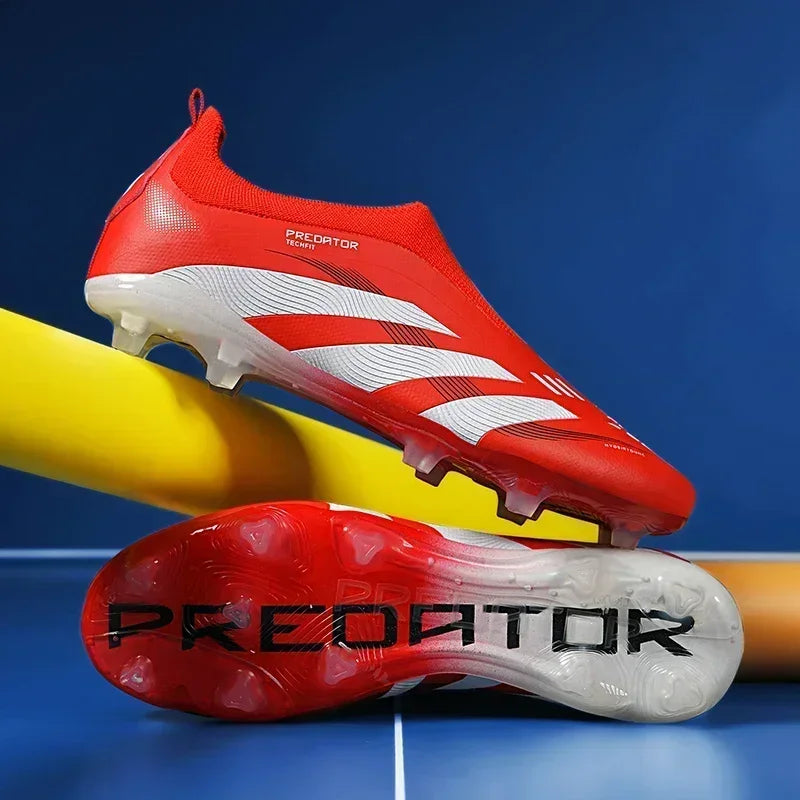 New Men Soccer Shoes Long Spikes Cleats Drop Shipping Football Boots Training Sneakers Ultralight Indoor Match Futsal Breathable