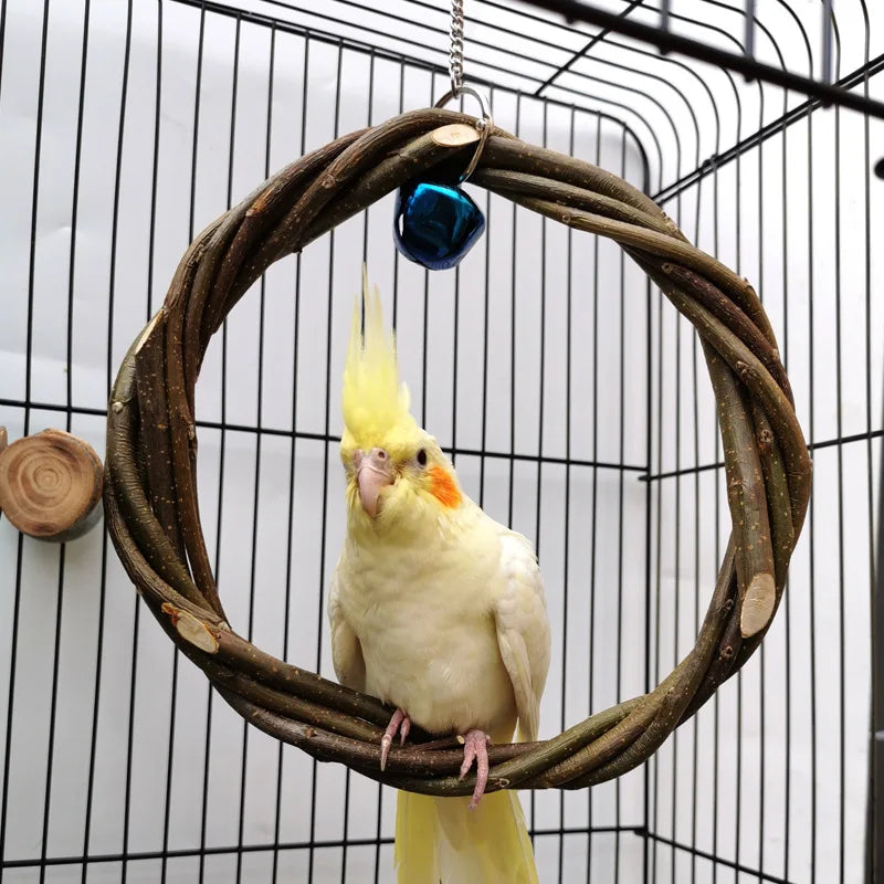 Solid Wood Parrot Stand Training Bird Stand Parrot Toys Desktop Training Stand Pole Interactive Playground Small Pet supplies