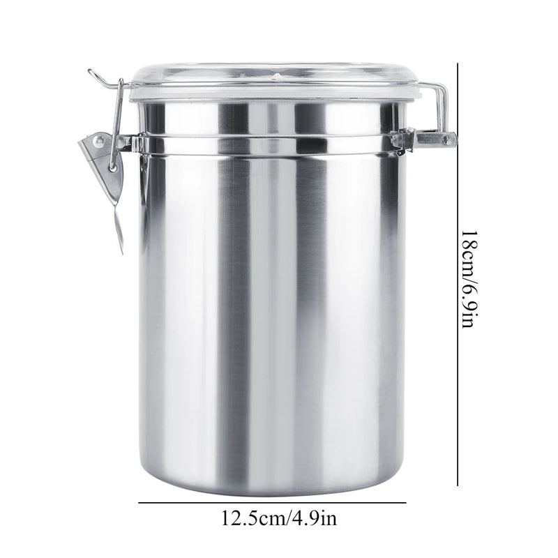 Coffee Container Stainless Steel Vacuum Sealed Coffee Beans Storage Jar for Home Kitchen 800/1100/1450/1800ml Optional