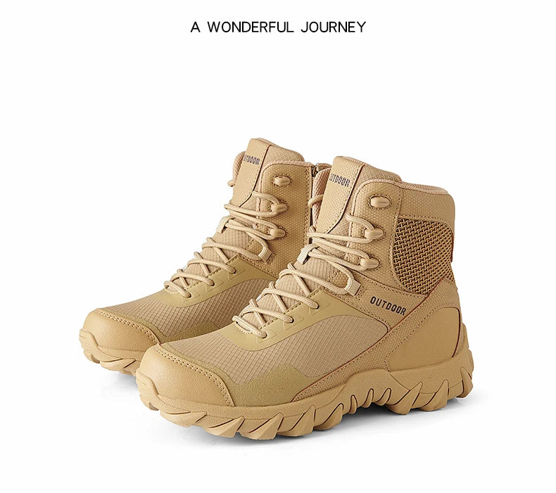 Upgraded Tactics Combat Training Boots Male Outdoors Camping Anti-wear Rapid Response Hiking Shoes Fishing Hunting Sneakers Men