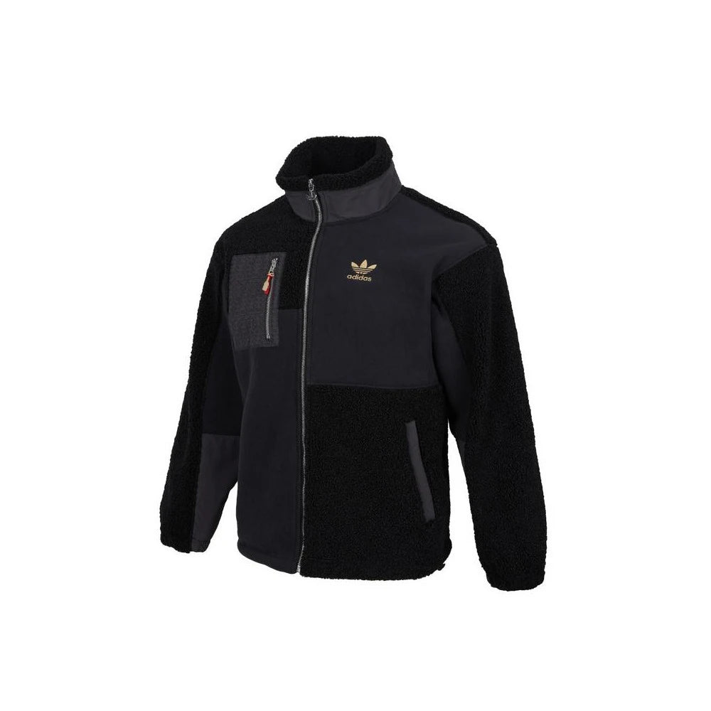 Chaqueta deportiva Adidas Originals Clover 2024 PF SHERPA M para hombre, color negro, HY7285