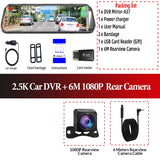 Acceo A37 Car DVR 10.0 Inch Rear View Mirror 2.5K Dash Cam 1080P Car Camera With Rear View Camera Video Recorder Registrar DVRs