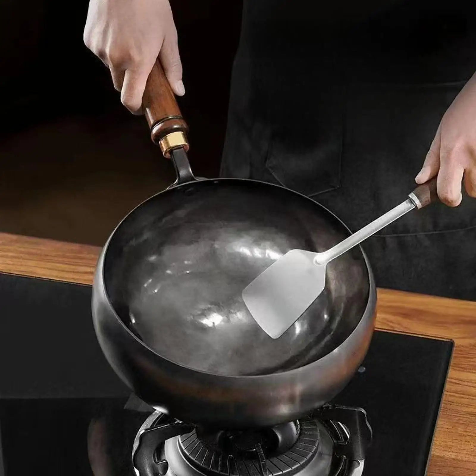 Nonstick Wok with No Coating for Gas, Boiling, Stir-Frying - Pan for Restaurant, Camping, Home, Stovetop, Induction Cooker, Cookware, Pots, Cooking