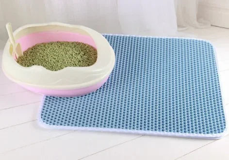 Tapete de areia para gatos com dupla camada Caixa impermeável para animais de estimação Almofada antiderrapante, Cama lavável, Produtos de almofada limpa, Presente