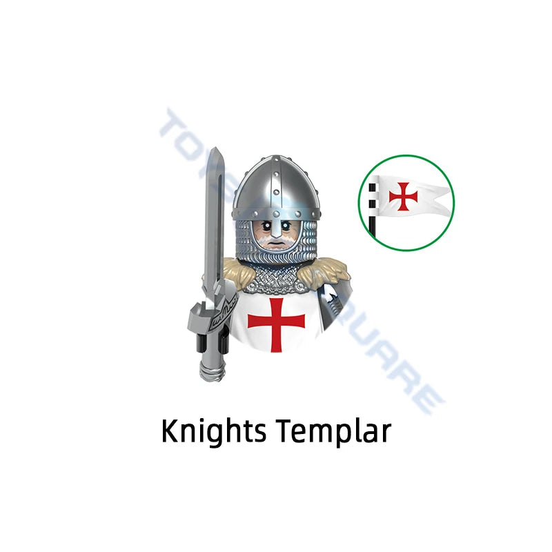 The Medieval Teutonic Knights Templar Holy Sepulchre Hospitaller War Horse Model Blocks MOC Bricks Set Gifts Toys G0128