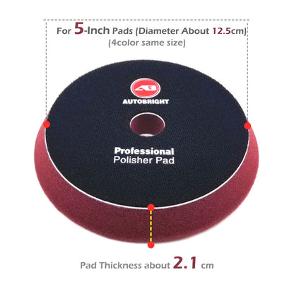 AUTOBRIGHT 5'' inch Car Polishing Pad For DA Machine Accessories Detailing Clean Auto Detailing For Car Polisher Wax Pads Foam