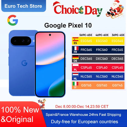 Global Version Google Pixel 10 5G Smartphone 120Hz 6.3" OLED Super Screen Display 4970 Mah Battery 48MP+13MP+10.8MP Camera