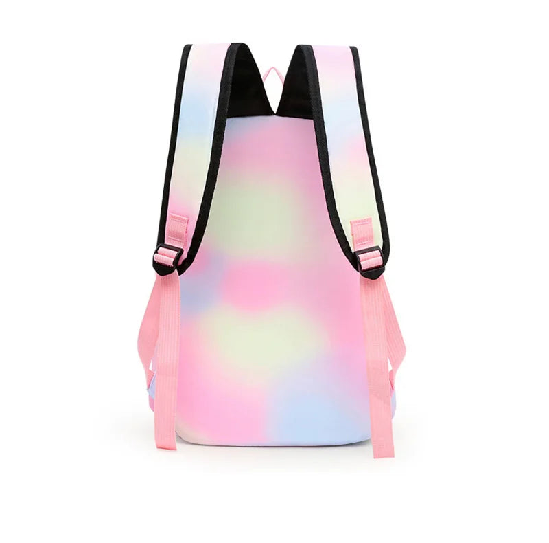 3pcs Disney Lilo Stitch Colorful Backpack with Lunch Bag for Women Student Teenagers Rucksack Casual School Bags Sets