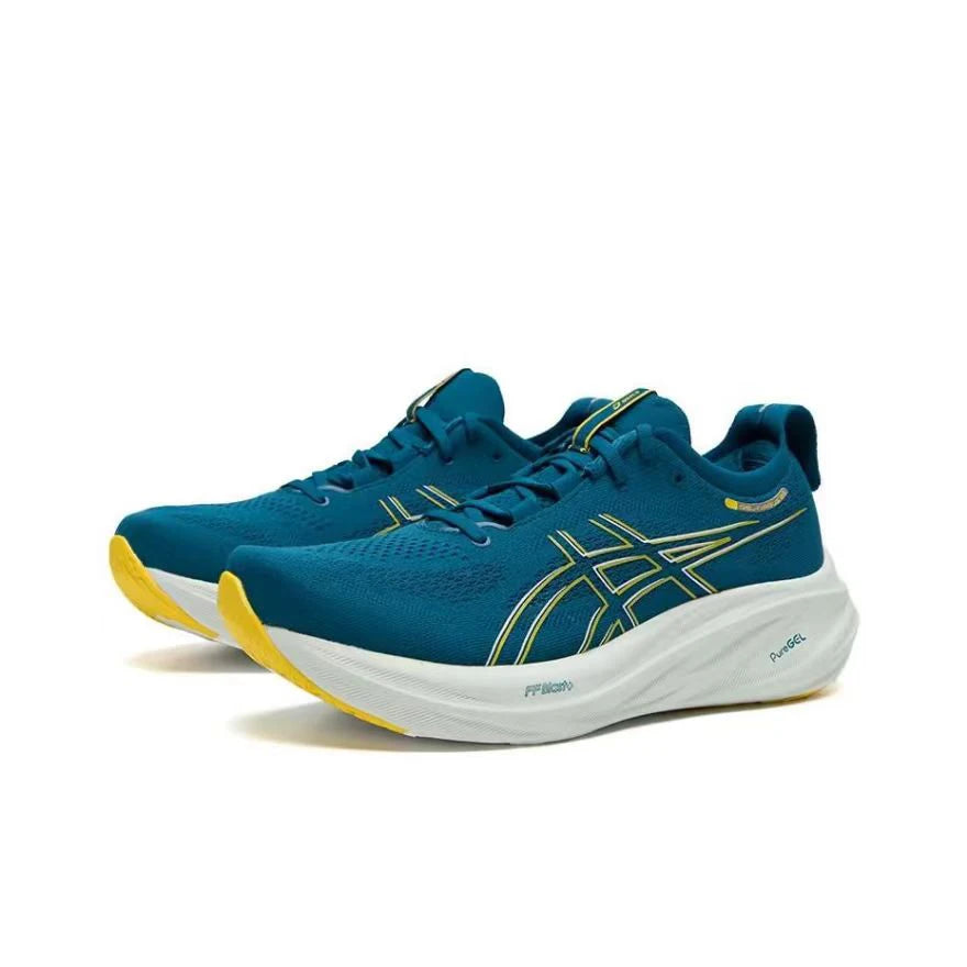 Original Asics Nimbus 26 Running Shoes Men Cushion Stability Asics Sports Shoes Unisex Sneakers White