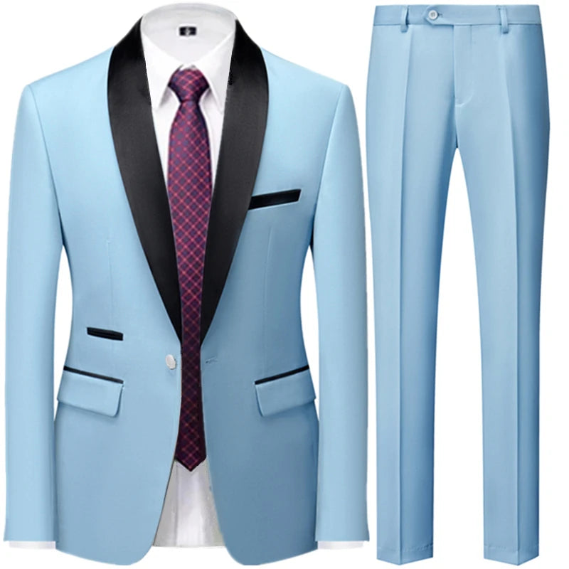 Black Men Autumn Wedding Party Three Pieces Set Large Size 5XL 6XL Male Blazer Coat Pants and Vest Fashion Slim Fit Suit