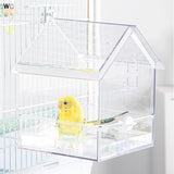 〔W〕Hanging Parrot Feeder Prevent Scattering Bird Feeding Bowl Multifunction Bird Bath Parakeets Bathtub Bird Cage Accessories