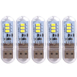 5pcs Portable USB Strip Light Mini Led Night Lights USB Plug Book Lamp Room Emergency Lighting for Power Bank Computer