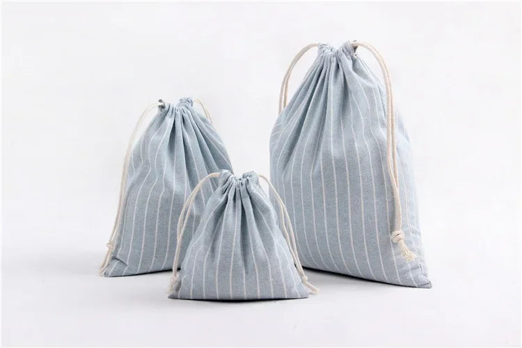 Cotton Linen Drawstring Cosmetic Bag Christmas Gift Package Makeup Storage Bags for Travel Wedding