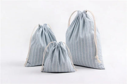 Cotton Linen Drawstring Cosmetic Bag Christmas Gift Package Makeup Storage Bags for Travel Wedding