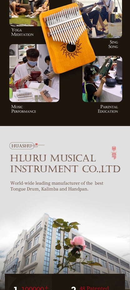 Hluru 21 Key Maple Kalimba 17 key Thumb Piano Portable Finger Piano for Beginner Mbira Gift for Kids Adults