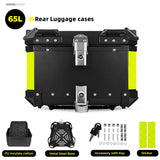 KEMIMOTO 45L/55L/65L Motorcycle Aluminum Case Tail Box Trunk with backrest Universal Top Tail Rear Luggage Tool Storage Box