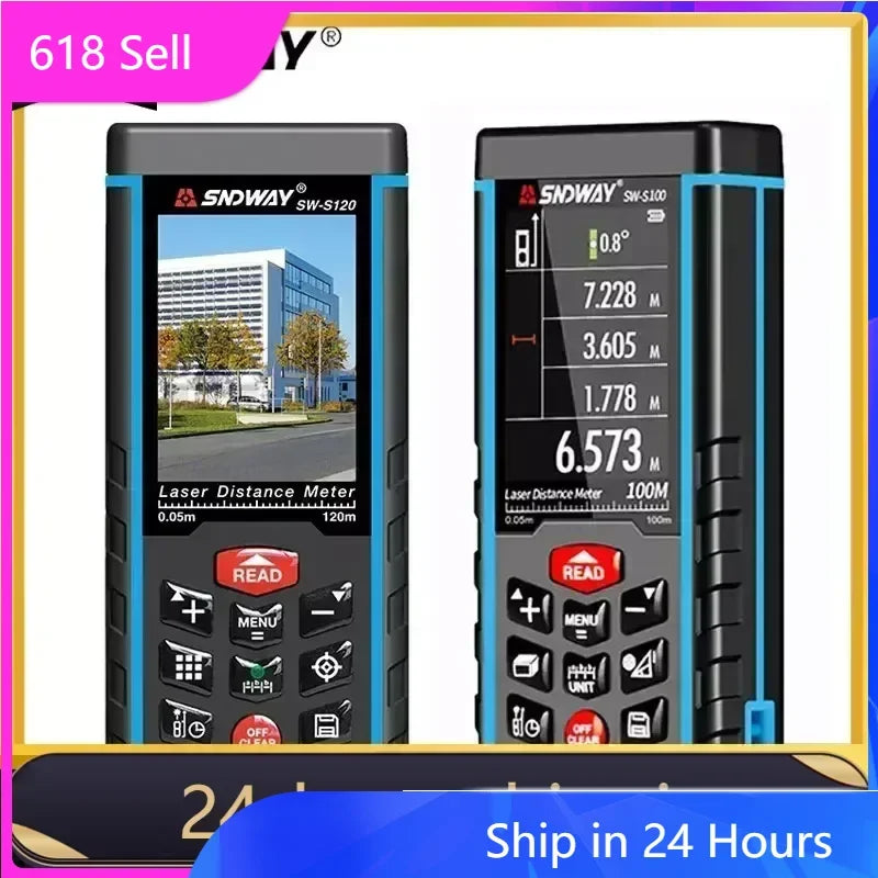 FANYUE SW-120 Display Laser Distance Meter 80M 120M Camera Digital Meter Area Volumn Digital Angle Ruler Laser Rangefinder Tape