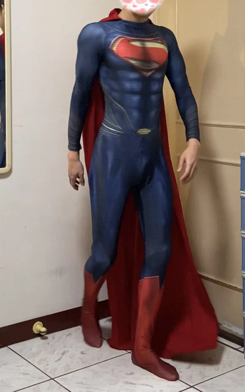 Adults The Man of Steel Cosplay Costume Zentai Suit Superhero Halloween Bodysuit Party Jumpsuit