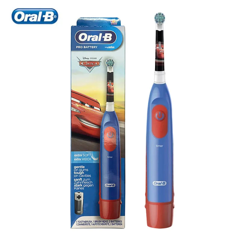 Oral B Electric Toothbrush Children Rotary Clean Soft Bristle 2 Min Timer Waterproof Teeth Brush with Replacement Brush Refill