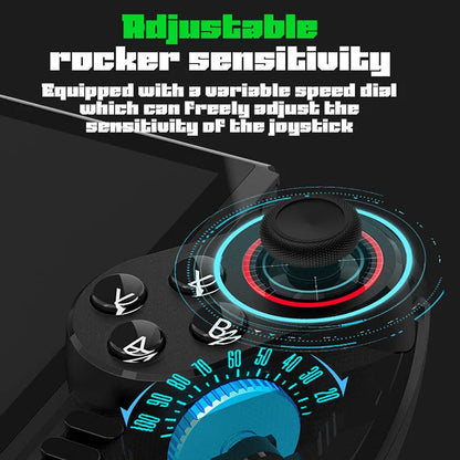 Mando Bluetooth Ipega PG-9777S para Nintendo Switch, Android, iOS, iPad y PC con luz RGB, vibración lineal y control extensible.