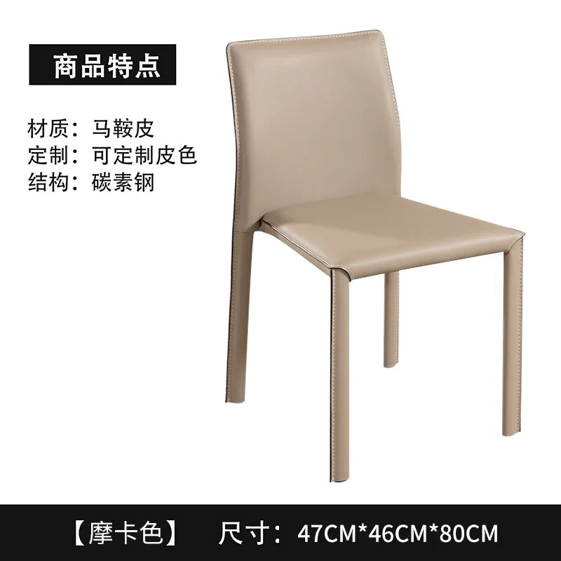 Stackable Household Dining Chairs Italian Style Minimalism Light Luxury Dining Chairs Makeup Backrest Cadeira Home Furniture