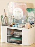 1PC Pen Organizer With 2 Drawer Multi-Functional Pencil Holder For Desk Holder Storage Box For Desk Office Supplies Vanity Table