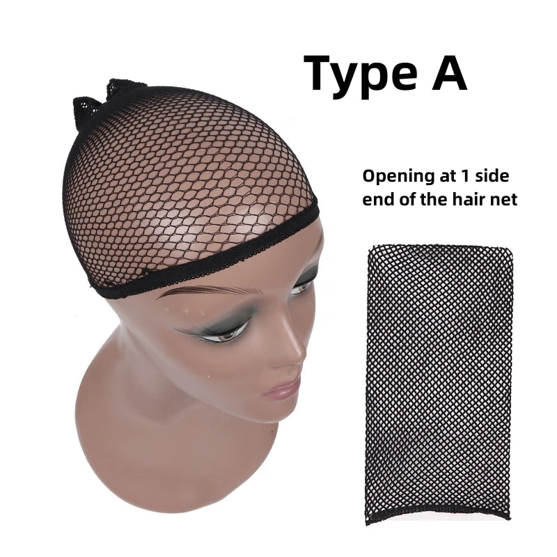 Touca de peruca de malha preta para cabelos longos, cabelos curtos, touca de cabelo para perucas, rede de cabelo