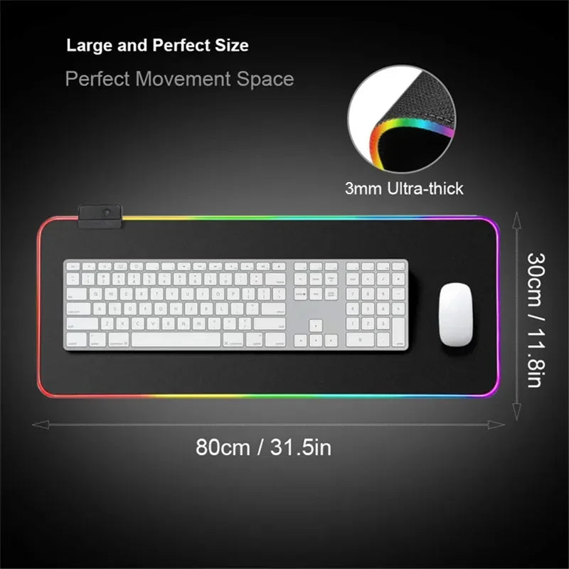 Apex Legend Luminescence Mousepad Desk Protector Anime Accessorie Rgb Mouse Pad Keyboard Computer Gamer Table Backlit Mat Gaming