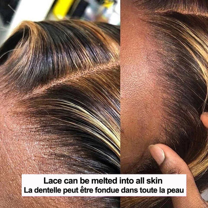 13x4 Hd Highlight Wigs Colored Lace Front Human Hair Wigs For Women Honey Blonde Straight Hd Lace Frontal Wigs Human Hair