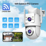 Jooan 5K 8MP Dual Lens Dual Screen IP Camera Wifi PTZ Camera Outdoor AI Auto Tracking CCTV HD Audio Video Surveillance