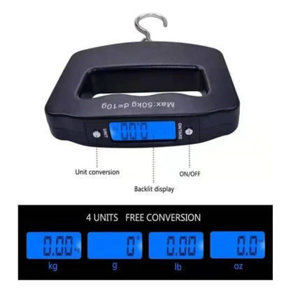 Báscula digital para equipaje, electrónica, portátil, para viajes, con retroiluminación, para colgar maletas.
