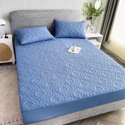 Waterproof Mattress Protector Thicken Fitted Bed Sheet Breathable & Noiseless Mattress Pad for Twin/Double/Queen/King Size Beds