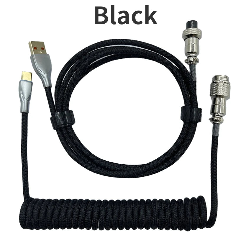 Coiled cable type C Mechanical keyboard wire USB keyboard cable  mechanical keyboard Aviator Desktop Computer Aviation Connector