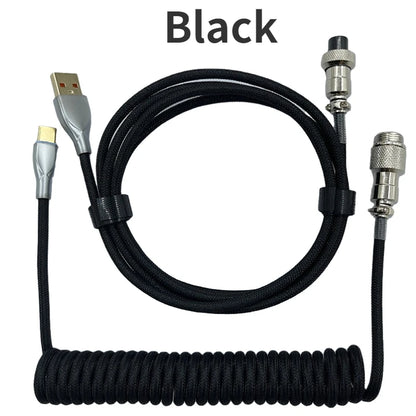 Coiled cable type C Mechanical keyboard wire USB keyboard cable  mechanical keyboard Aviator Desktop Computer Aviation Connector