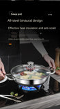 32cm 304 Stainless Steel Frying Pan Food Grade Non-Stick Pan Honeycomb Pot Bottom Induction Cooker Gas Stove General Wok