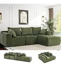 118" Compressed Sofa for Living Room L Shaped Boneless Couch, Modular Sectional Sofa, Sofa Bed Memory Foam Couches with Chaise