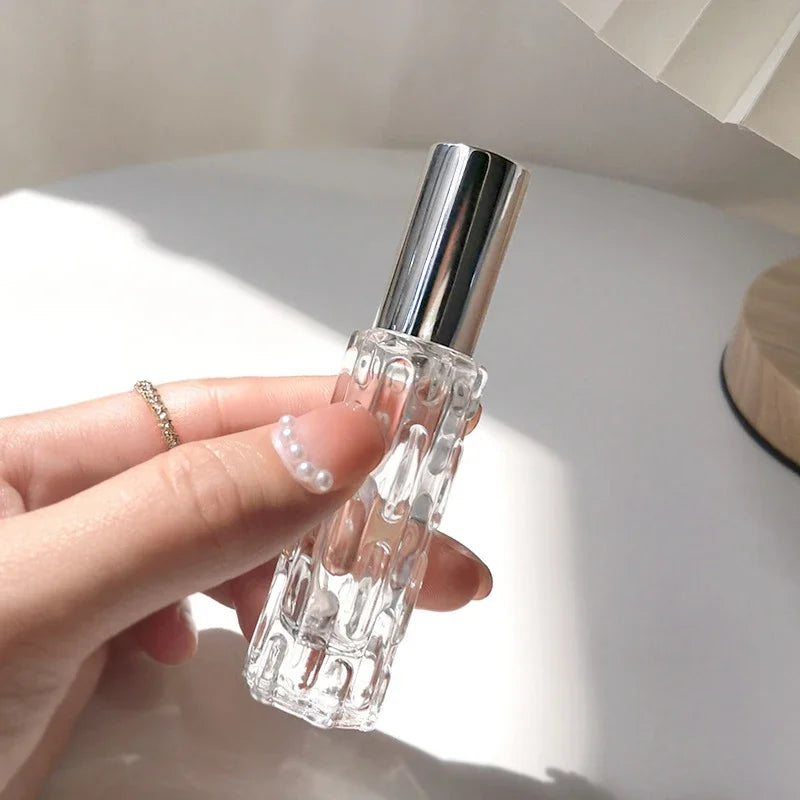 Mini Glass Roll on Bottle Hot Stamped Silver Rollerbal Essential Oil Container Blending Perfume Bottle Empty Essential OilBottle